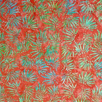 Preview: ORANGE TURQUOISE - Carmine - Batikstoff aus Indonesien